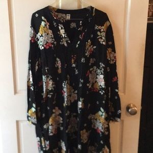 Old navy long sleeve floral dress xxl